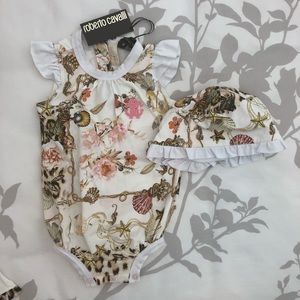 Roberto Cavalli baby onsie and hat